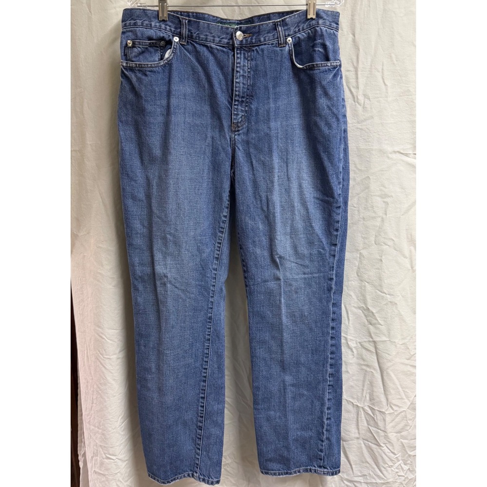 Lauren Ralph Lauren Jeans Co Blue Straight Leg High Rise Denim Jeans Womens 12